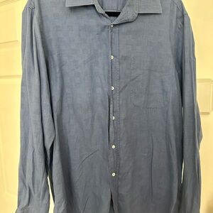 Hugo Boss Blue Casual Button Down Shirt Classic Fit